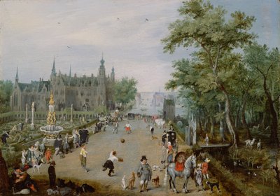 A Jeu de Paume Before a Country Palace by Adriaen van de Venne